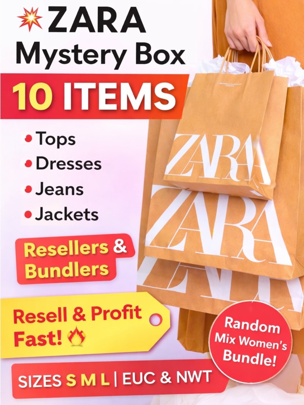 ZARA Mistery Box Resells Allert 10 Items Random Sizes EUC/NWT Wholesale